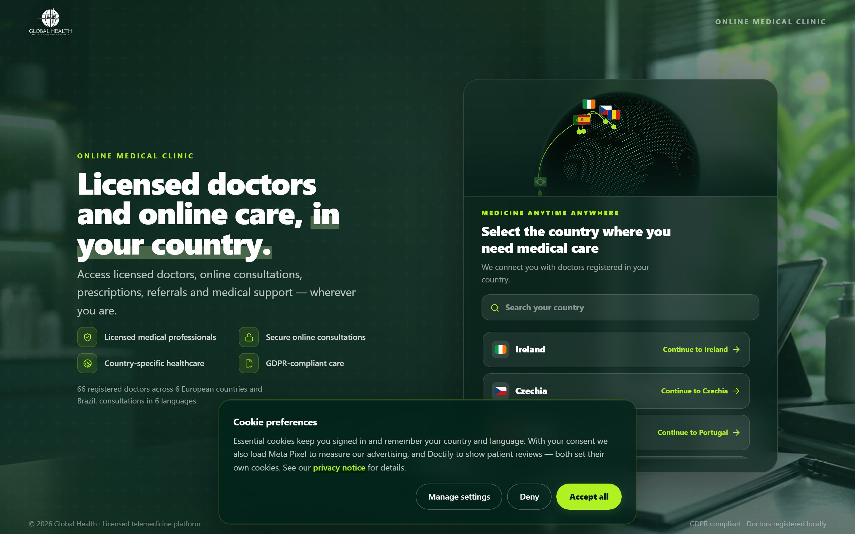 My Global Health website — Telehealth